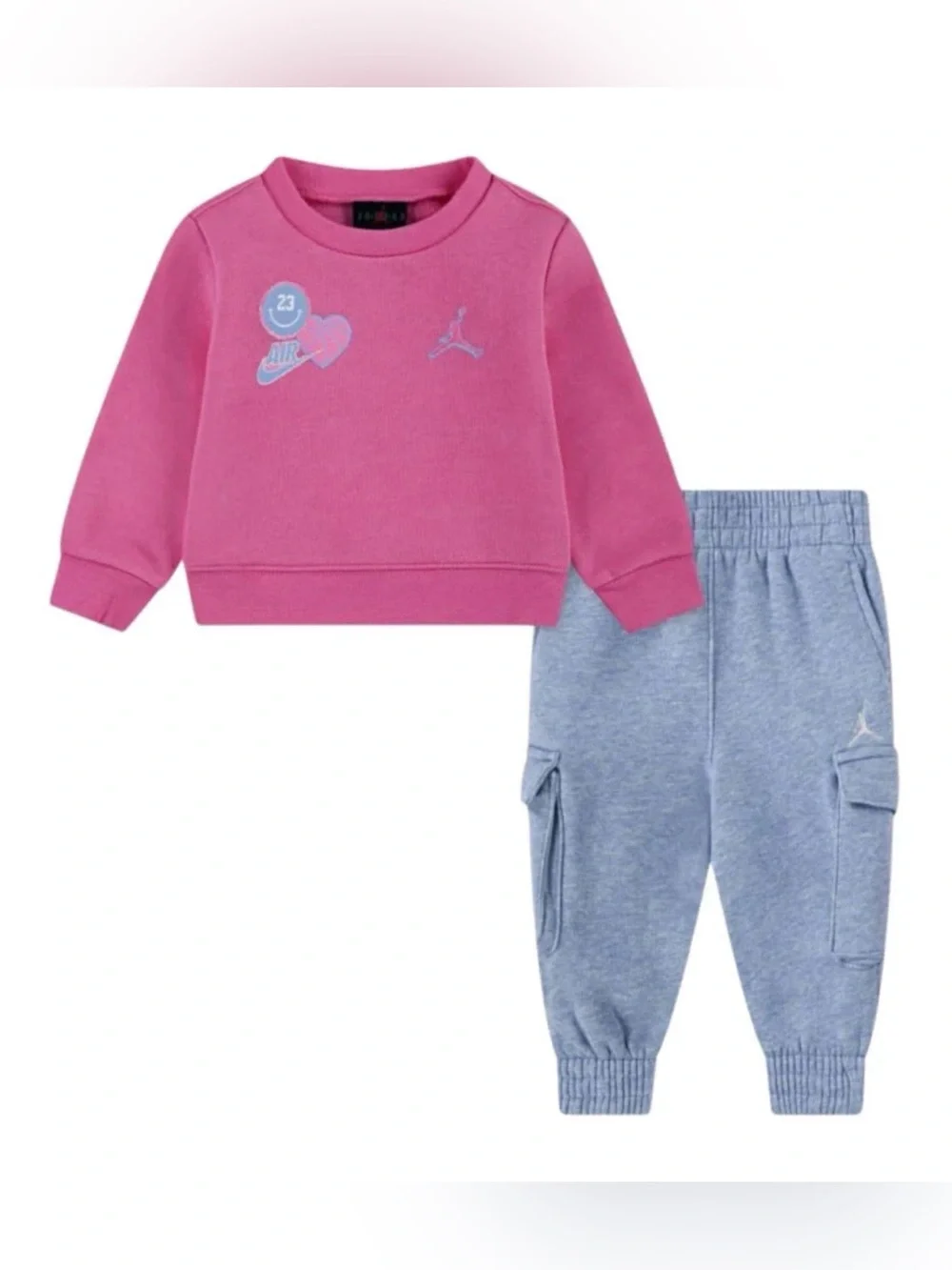 Jordan kids' sweatshirt and cargo joggers tracksuit set cobalt bliss heather - Picture 2 of 9
